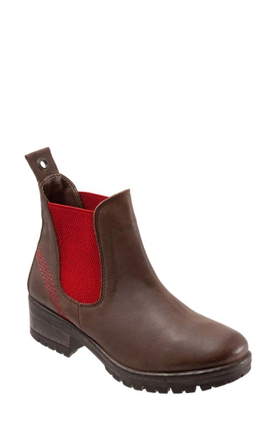 Shop Bueno Florida Chelsea Boot In Brown/red Leather