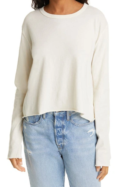 Shop The Great The Long Sleeve Crop Tee In Washed White