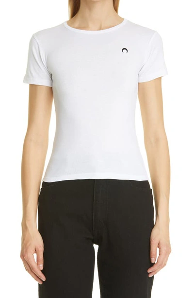 Marine Serre Mini Fit Logo Organic Cotton T-shirt In White | ModeSens