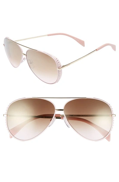 Shop Moschino 61mm Metal Aviator Sunglasses In Pink