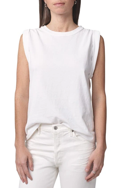 Shop Citizens Of Humanity Jordana Roll Sleeve Tee In White