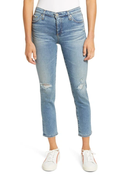 Shop Ag The Prima Straight Leg Crop Jeans In 21 Years Indefinite Destructed