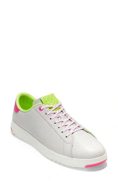 Shop Cole Haan Grandpro Tennis Shoe In White/ Pink