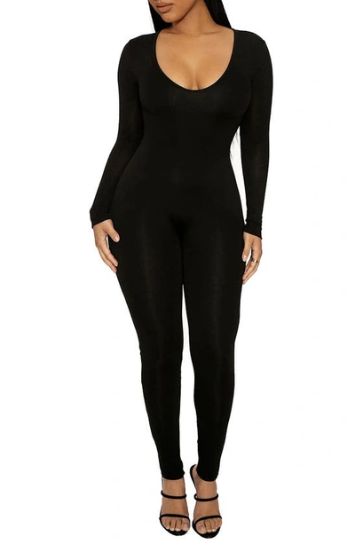 Shop Naked Wardrobe All Body Long Sleeve Catsuit In Black