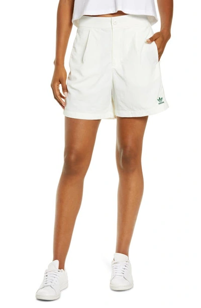 Shop Adidas Originals High Waist Shorts In Off White