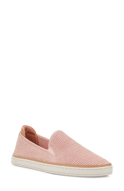 Shop Ugg Sammy Slip-on Sneaker In Rose Gold Rib Knit Fabric