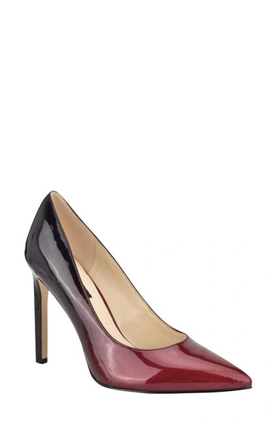 Shop Nine West 'tatiana' Pointy Toe Pump In Berry/black Ombre