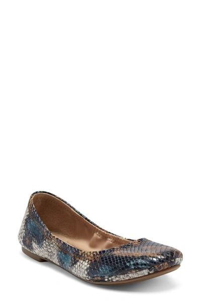 Shop Lucky Brand 'emmie' Flat In Blue Multi Leather