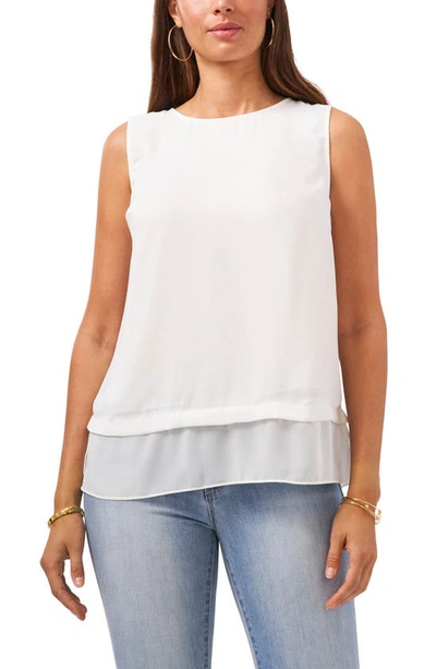 Shop Vince Camuto Layered Sleeveless Blouse In New Ivory