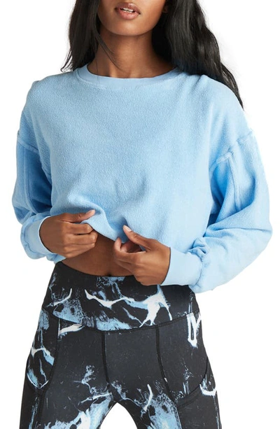 Shop Strut This Sonoma Crop Sweatshirt In Baby Blue