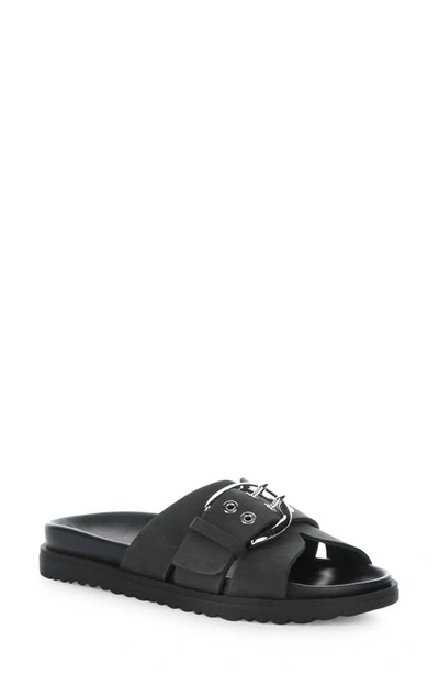 Shop Bos. & Co. Salerno Sandal In Black Nubuck