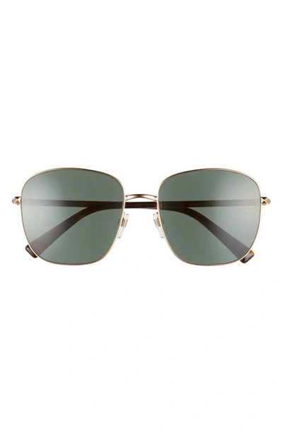 Shop Valentino 57mm Square Sunglasses In Gold/ Green