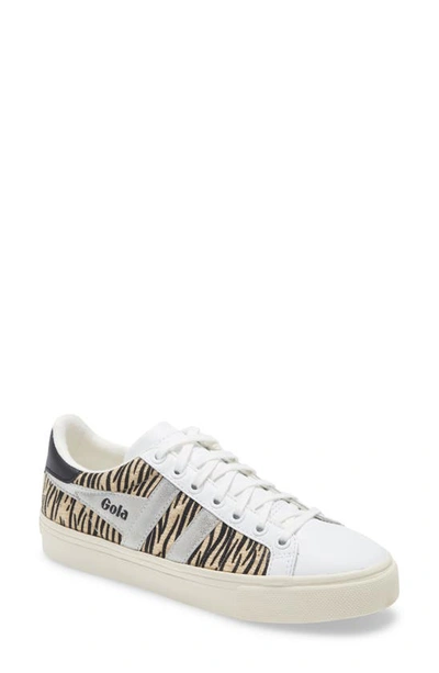 Shop Gola Orchid Ii Africa Genuine Calf Hair Sneaker In White/zebra/silver
