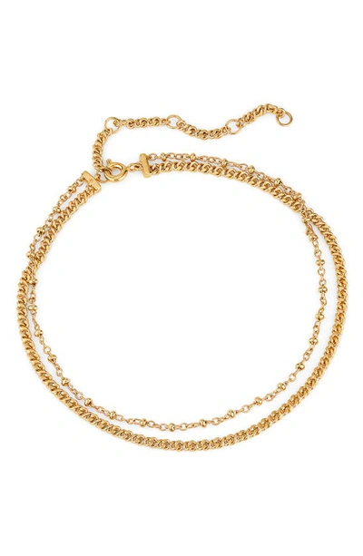 Shop Ajoa Layered Chain Link Anklet In Gold