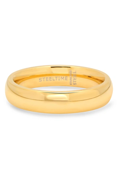 Shop Hmy Jewelry Polished Finish Band In Yellow