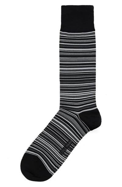 Shop Cole Haan Multistripe Crew Socks In Black/ Grey