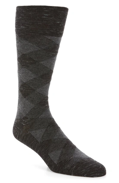 Cole Haan Men's Plaid Crew Socks In Black