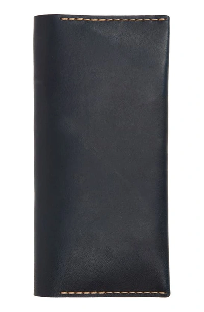 Shop Ezra Arthur No. 12 Long Leather Wallet In Navy