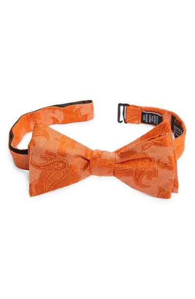 Shop Nordstrom Sheard Paisley Silk Bow Tie In Orange