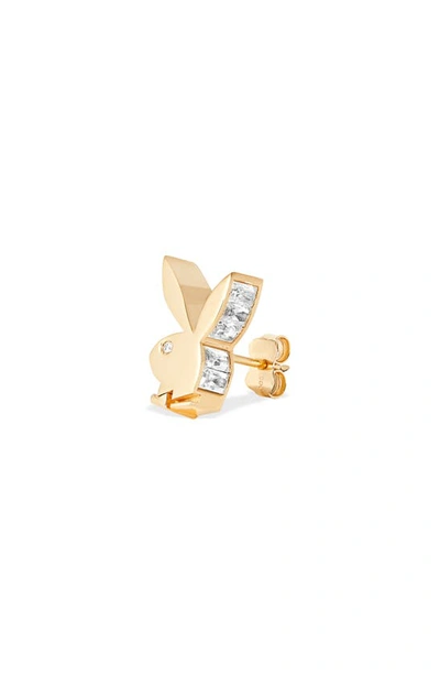 Shop Hatton Labs Bunny Baguette Stud Earrings In Gold