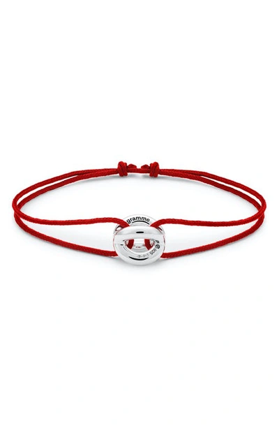 Shop Le Gramme 3g Sterling Silver & Cord Bracelet In Red