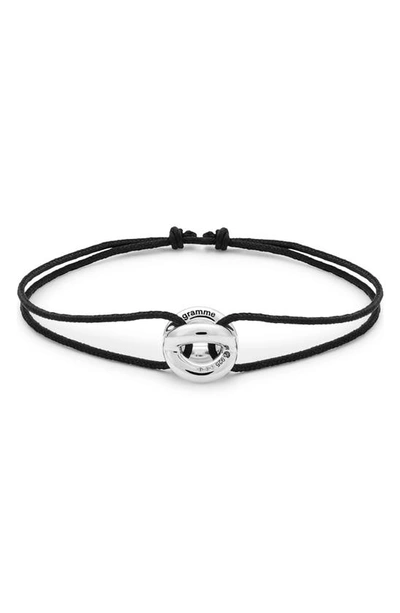Shop Le Gramme 3g Sterling Silver & Cord Bracelet In Black