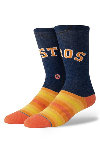 Shop Stance Houston Astros Crew Socks In Navy