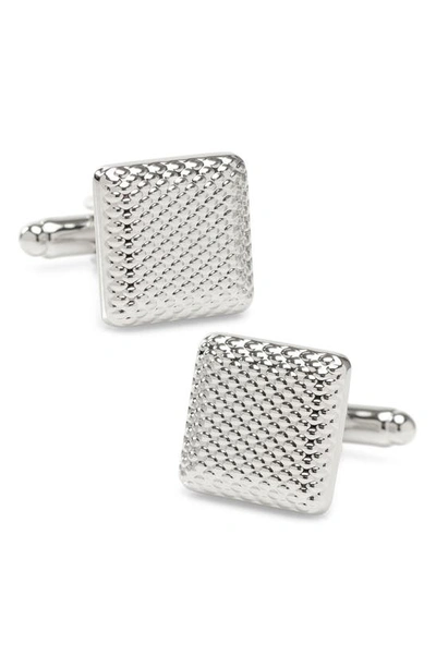 Shop Cufflinks, Inc Textured Square Cuff Links In Silver
