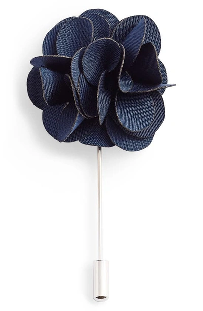Shop Nordstrom Floral Lapel Pin In Navy