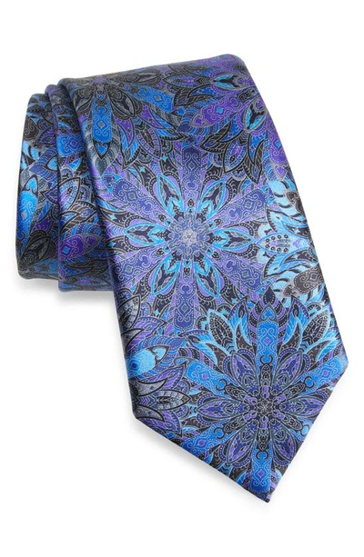 Shop Ermenegildo Zegna Quindici Floral Paisley Silk Tie In Blue