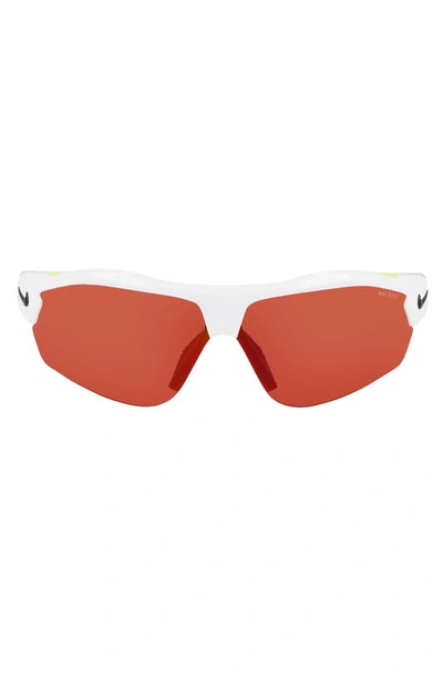 Shop Nike Show X3 72mm Oversize Wraparound Sunglasses In White Black / Grey