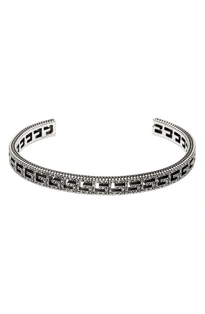 Shop Gucci G Cube Cuff Bracelet In Silver