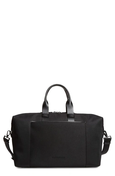 Shop Troubadour Nylon & Leather Weekend Bag In Black Nylon/ Black Leather