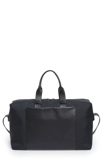Shop Troubadour Nylon & Leather Weekend Bag In Navy Nylon/ Navy Leather