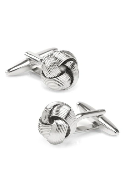 Shop Cufflinks, Inc Knot Cuff Links In Silver Textured