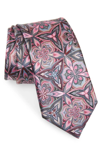 Shop Ermenegildo Zegna Floral Silk Tie In Pink