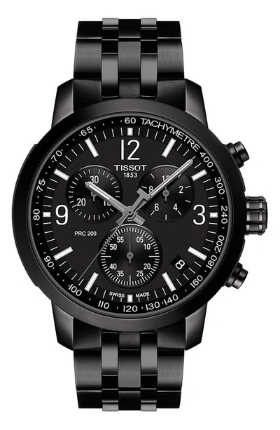 Shop Tissot T-sport Prc 200 Bracelet Chronograph Watch, 43mm In Black