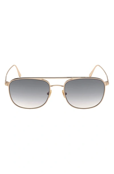 Tom Ford Jake Ft0827 M 28b Navigator Sunglasses In Rose Gold/ Gradient Smoke