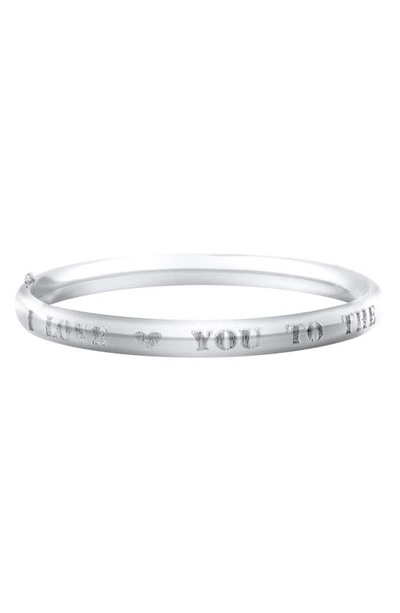 Mignonette Love You To The Moon And Back Sterling Silver Bracelet In Silver