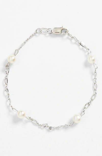 Mignonette Sterling Silver & Cultured Pearl Bracelet In White