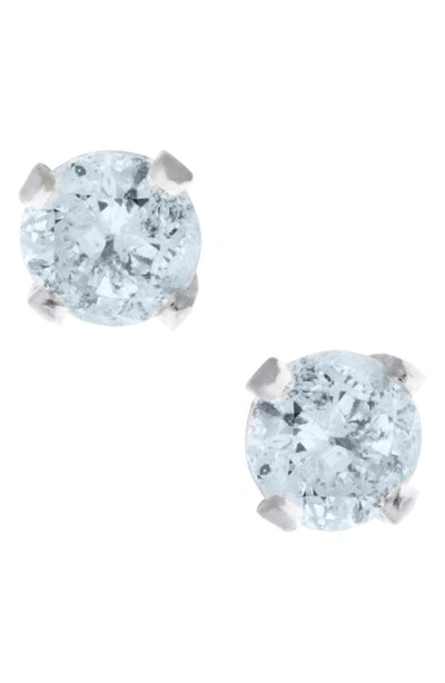 Shop Mignonette 14k Gold & Diamond Stud Earrings In Silver