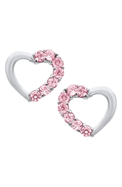 Shop Mignonette Open Heart Sterling Silver & Cubic Zirconia Earrings
