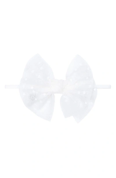Shop Baby Bling Tulle Fab Bow Headband In White