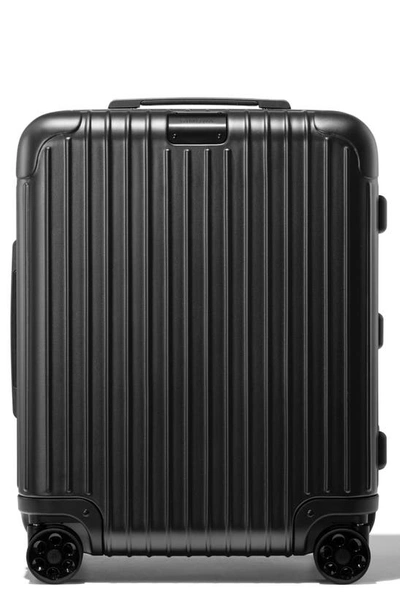 Shop Rimowa Essential Cabin Plus 22-inch Wheeled Carry-on In Matte Black