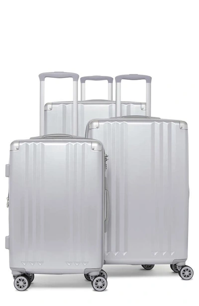 Shop Calpak Ambeur 3-piece Metallic Luggage Set In Silver
