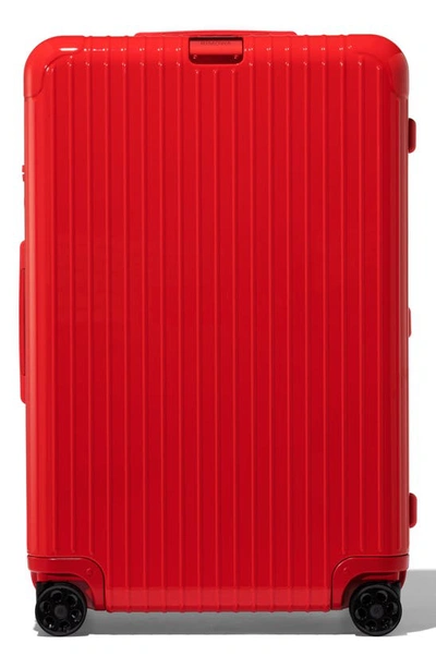 Shop Rimowa Essential Check-in Large 31-inch Wheeled Suitcase In Red