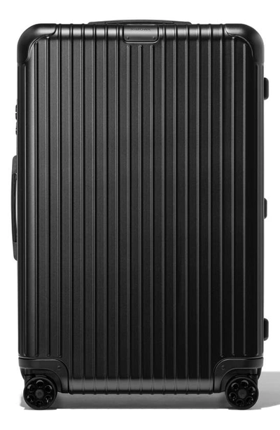 Shop Rimowa Essential Check-in Large 31-inch Wheeled Suitcase In Matte Black