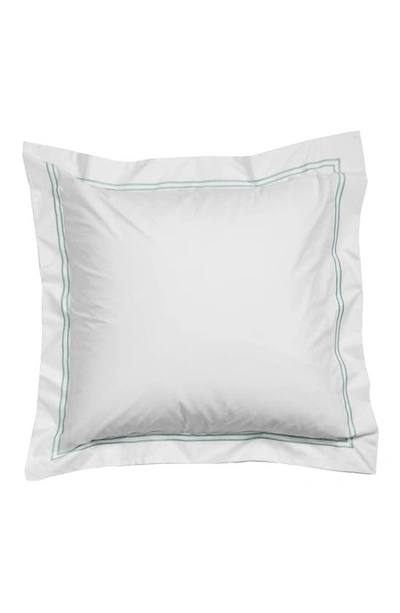 Shop Sferra Grande Hotel Euro Sham In White/ Aqua