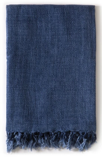 Shop Pom Pom At Home Montauk Big Throw Blanket In Blue