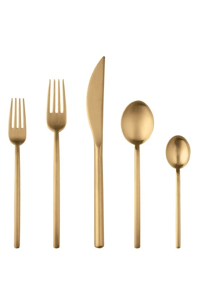 Shop Mepra Due Ice 5-piece Place Setting In Brushed Stainless Gold